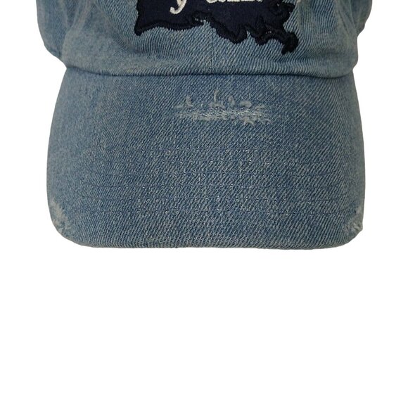 Home Free Louisiana Y'all Denim Baseball Cap Women One Size Broken-in Ripped - Picture 3 of 7